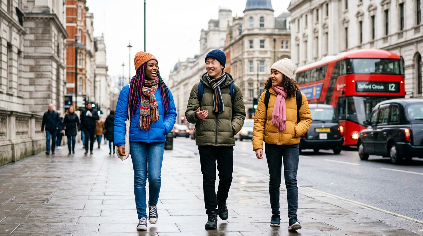 Teens in Winter London